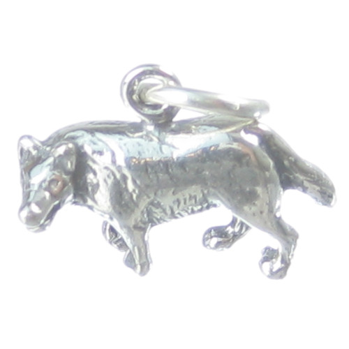 Gray Wolf sterling silver charm .925 x 1 Grey Wolves charms