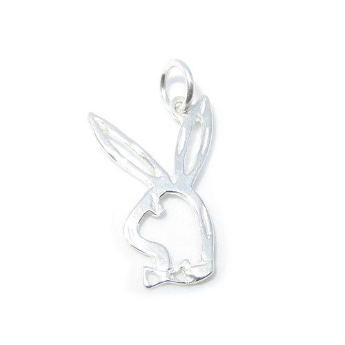 Bunny Rabbit sterling silver charm .925 x 1 Rabbits charms A