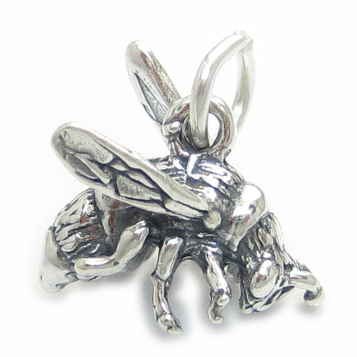 Bee sterling silver charm .925 x 1 Honey Bumble Bees charms