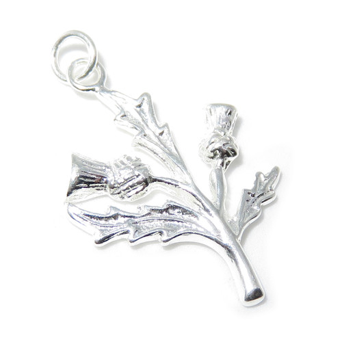Thistle 2D sterling silver charm .925 x 1 Thistles charms