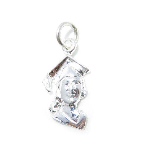 Graduate & Mortarboard sterling silver charm .925 x 1 Graduation charms