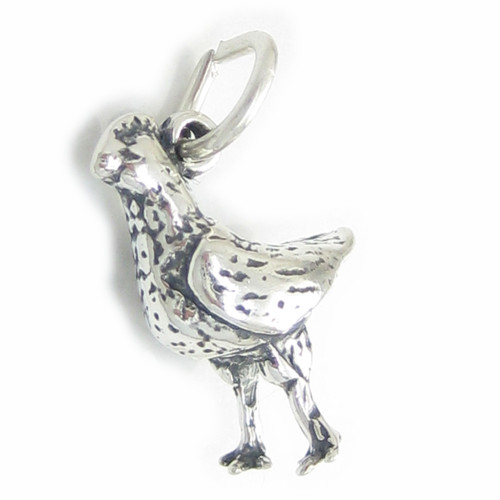 Cockerel Rooster sterling silver charm .925 Cock Game Birds charms