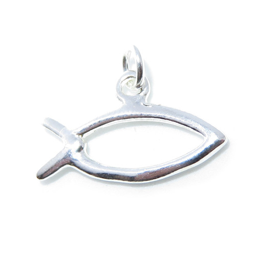 Christian Fish sterling silver charm .925 x 1 Holy Fishes charms
