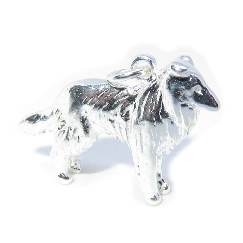 Collie Dog sterling silver charm .925 x 1 Collies Dogs charms A1