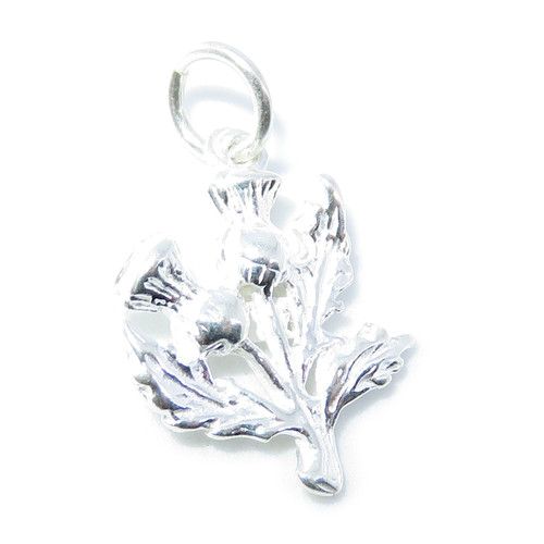 Thistle SMALL sterling silver charm .925 Thistles charms A1