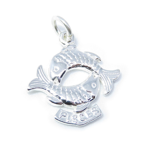 Pisces Fish SMALL sterling silver charm .925 x 1 Zodiac charms