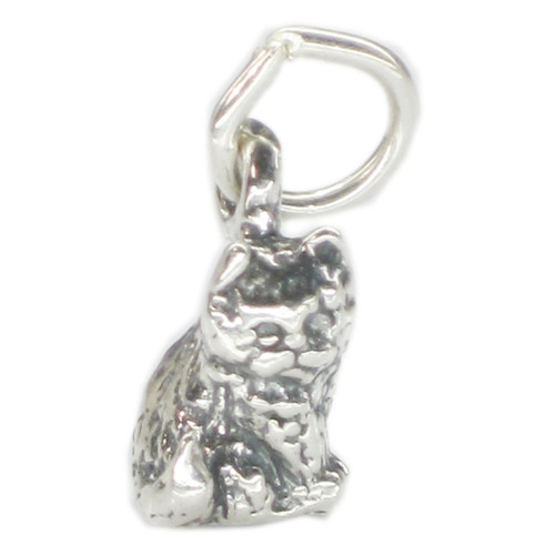 Cat Kitten sterling silver charm .925 x 1 Cats and Kittens charms