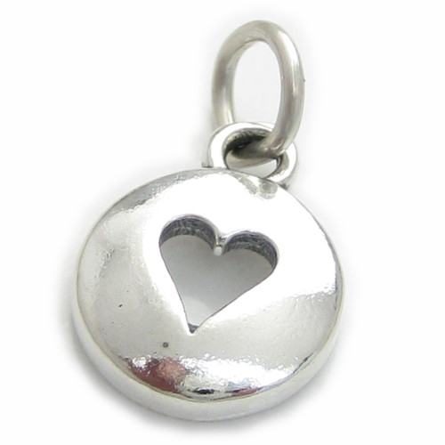 Heart sterling silver charm .925 x 1 Love Hearts charms A1