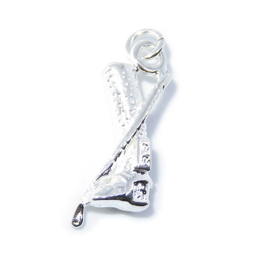 Riding Boot and Crop sterling silver charm .925 x 1 Horse Rider charms