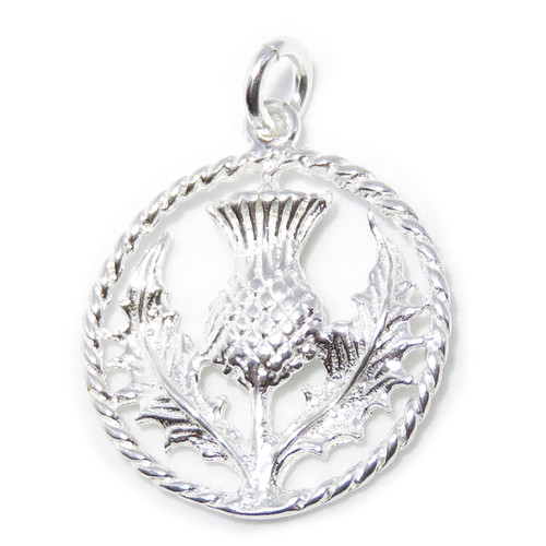 Thistle sterling silver charm pendant .925 x 1 thistles charms
