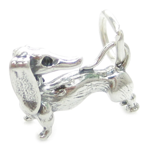 Dachshund Dog sterling silver charm .925 x 1 Daxund Sausage dogs charms