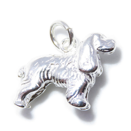 Cocker Spaniel sterling silver charm .925 x 1 Dog Dogs Spaniels charms