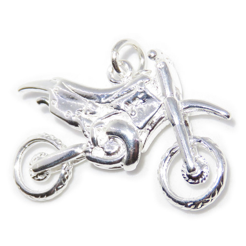 Motorbike Scrambler sterling silver charm pendant .925 x 1 Motorsports