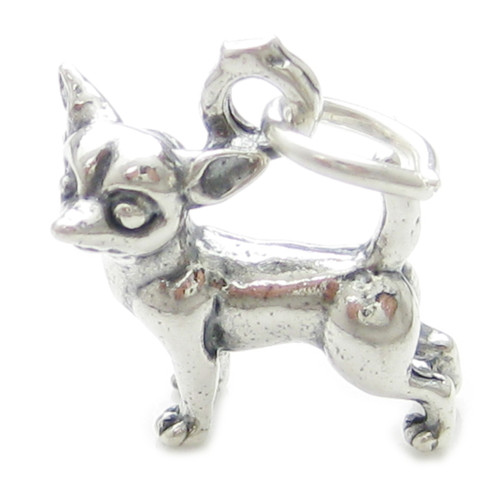 Chihuahua Dog sterling silver charm .925 x 1 Dogs charms