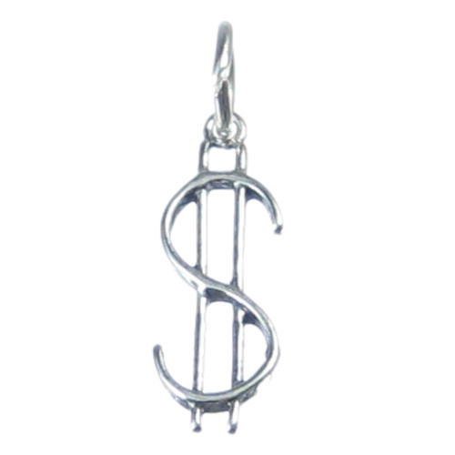 Dollar sign sterling silver charm .925 x 1 Dollars Symbol Money charms