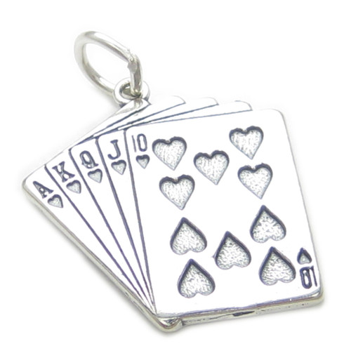Playing Cards sterling silver charm .925 x1 Poker Whist Bridge Card Games A1