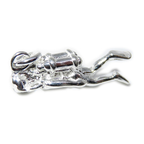 Scuba Diver sterling silver charm .925 x 1 Diving Divers charms