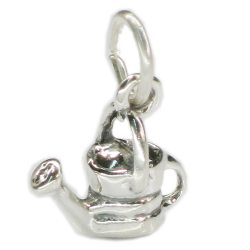 Watering can sterling silver charm .925 x 1 Gardening Water charms A