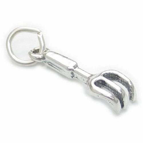 Garden Fork sterling silver charm .925 x 1 Gardener Gardening charms