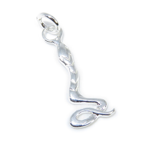 Snake 2D sterling silver charm .925 Snakes and Serpents charms