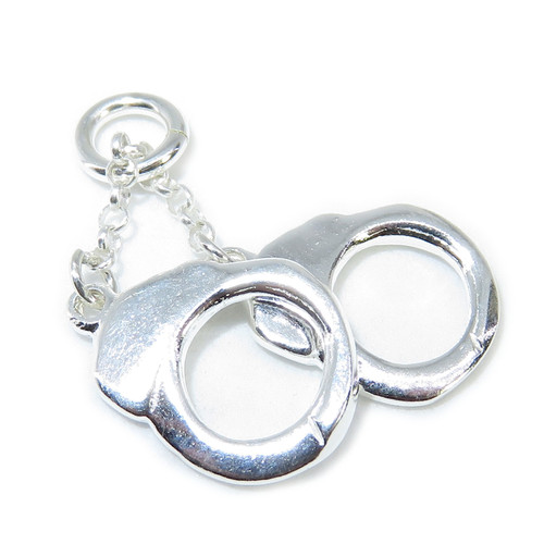 Handcuffs sterling silver charm .925 x 1 Restraint Police Prison charms