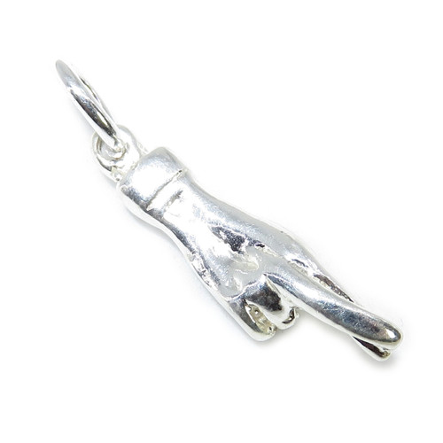 Small Fingers Crossed sterling silver charm .925 Luck Lucky charms