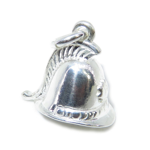 Fire Fighters Helmet Traditional sterling silver charm .925 x 1