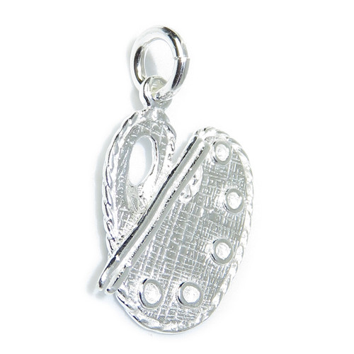 Artists Painting palette sterling silver charm .925 x 1 Art charms