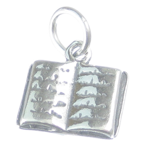 Book sterling silver charm .925 x 1 Books Writer Author Reading charms