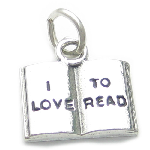 I Love to Read sterling silver charm .925 Reading Books Book charms