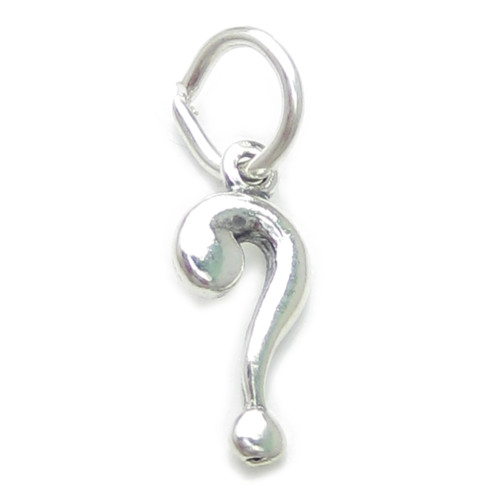Question Mark SMALL sterling silver charm .925 x1 Questions Answers charms