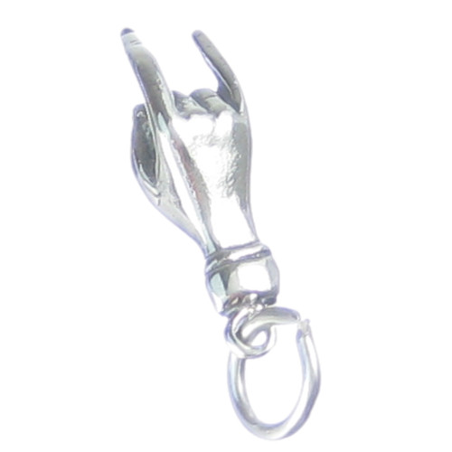 Italian Good Luck Hand Sign sterling silver charm .925 x 1 Lucky charms