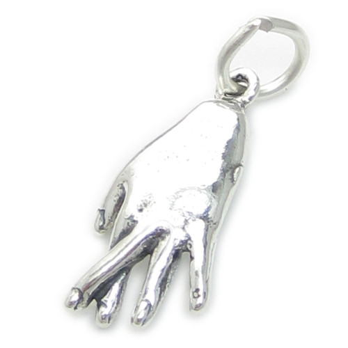 Crossed Fingers sterling silver charm .925 x 1 Good Luck Lucky charms