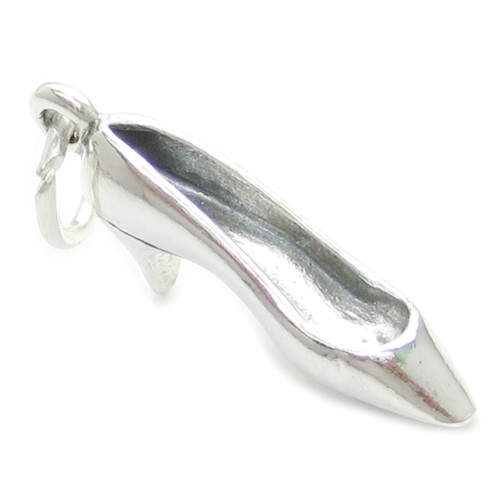 Ladies Shoe sterling silver charm .925 x 1 Female Heel Shoes charms