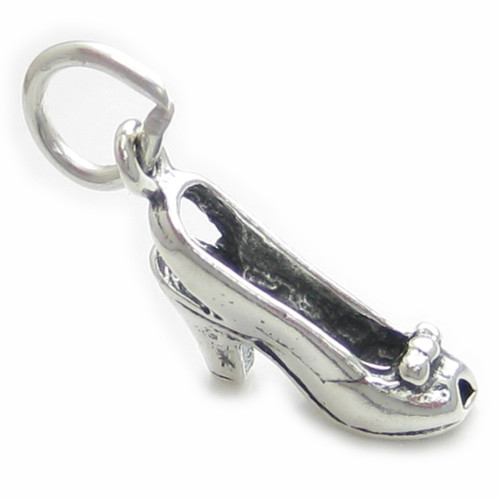 Slingback Shoe sterling silver charm .925 x 1 Sling Back Shoes charms