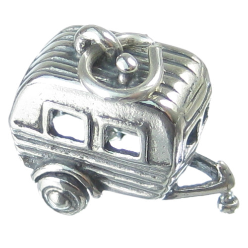 Caravan sterling silver charm .925 x 1 Camping Trailer Camper charms