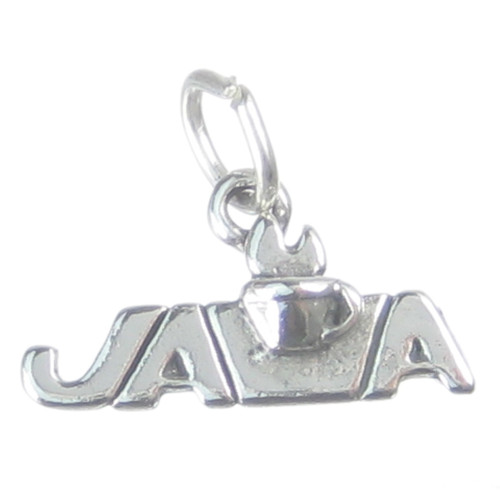 Java Coffee sterling silver charm .925 x 1 Drinking cup Drinks charms