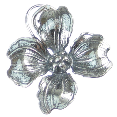Dogwood flower sterling silver charm .925 x 1 Plant Plants Flowers charms