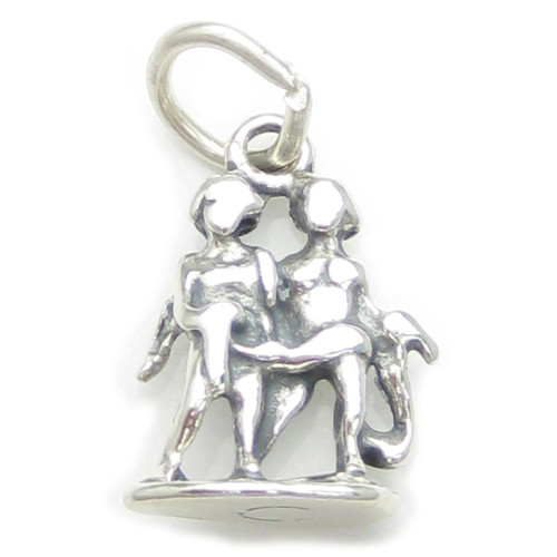 Gemini Twins sterling silver charm .925 x 1 Zodiac Zodiacs charms