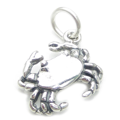Crab sterling silver charm .925 x 1 Cancer Zodiac Crabbing Crabs charms