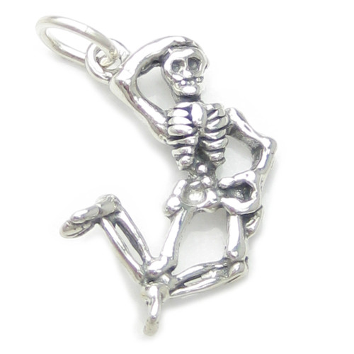 Skeleton sterling silver charm .925 Halloween Skeletons charms A1