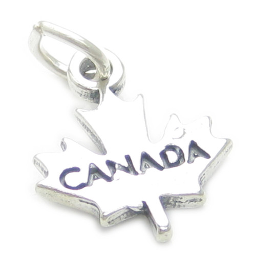 Maple Leaf sterling silver charm .925 x 1 Maples Leaves Canada charms A1