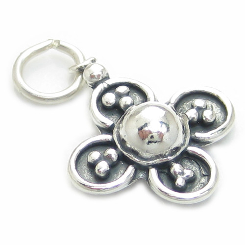 Four Leaf lucky clover sterling silver charm .925 Luck charms