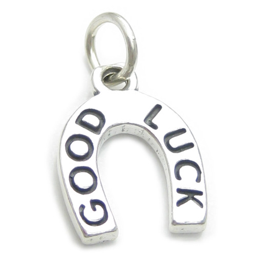 Good Luck Horseshoe sterling silver charm .925 x1 Lucky Horse Shoe charms