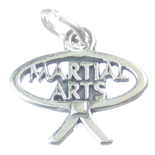 Martial Arts sterling silver charm .925 x 1 Kung Fu Judo Karate charms