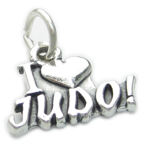I Love Judo sterling silver charm .925 Martial Arts charms