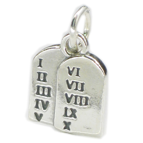 Ten Commandments Tablets sterling silver charm Moses .925 x 1 Holy charms