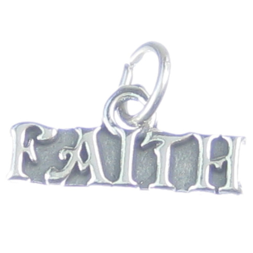 Faith sterling silver charm .925 x 1 Expression Holy charms