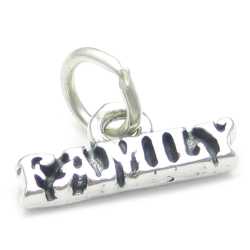 Family sterling silver small charm .925 x 1 Families caring love charms