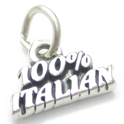 100 Percent Italian sterling silver charm .925 x 1 Italy Italians charms